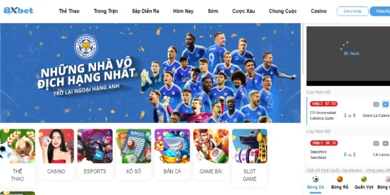 sản phẩm cá cược đa dạng tại 8xbet
